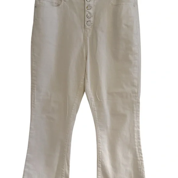 LOFT The Kick Crop Classic White Women's Jeans - Picture 4 of 7